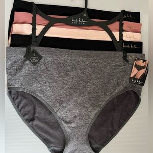 Nicole Miller Seamless Super Soft 4-way Stretch 5 piece Multicolor Briefs Set